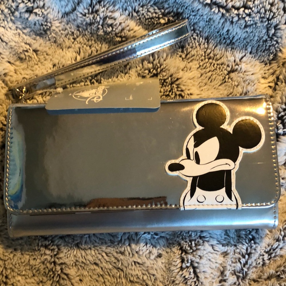 Disney metallic silver wallet